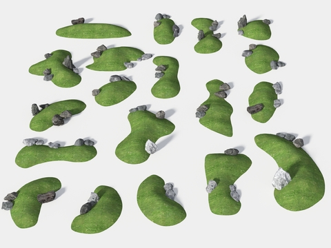  石头造景 景观石 微地形3d模型 