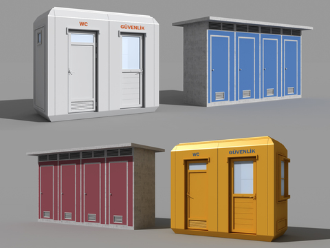  现代公共厕所移动厕所3d模型 