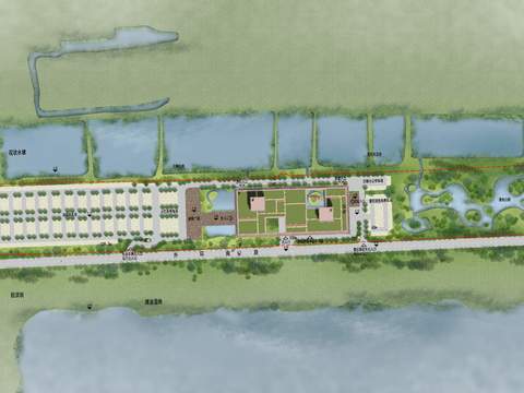  现代园林平面景观图psd 