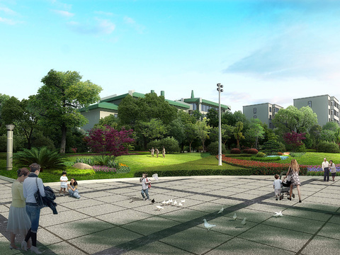  美丽乡村广场psd 