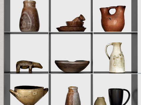  陶罐器皿3d模型 