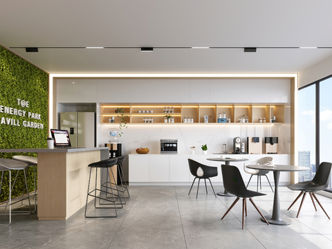  茶水间 休息区3d模型 