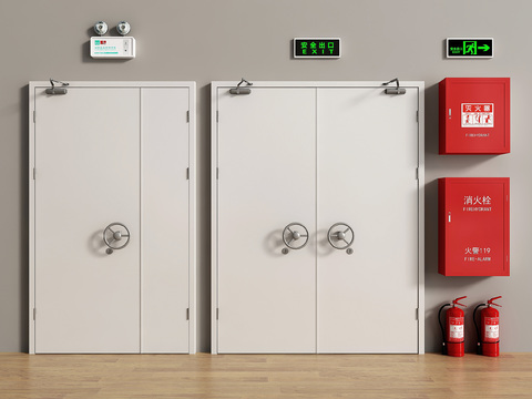  消防门 防爆门 防火门 消防栓3d模型 