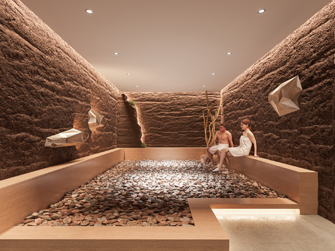  洗浴中心 桑拿房 汗蒸房3d模型 