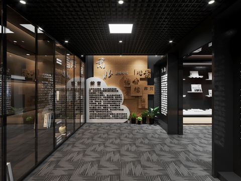  现代党建博物馆档案馆3d模型 