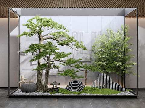  景观小品 植物造景 石灯3d模型 