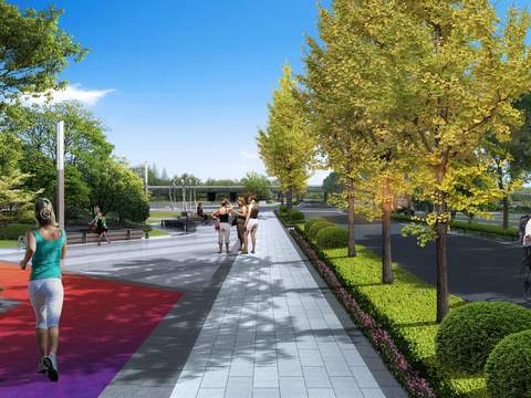  现代道路桥梁景观psd 