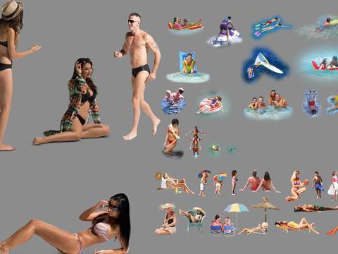  现代泳衣人物psd 