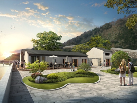  现代公园休闲区外摆区psd 