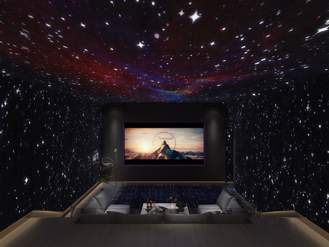  视听室 影音室3d模型 