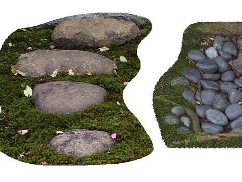  铺路石 鹅卵石路psd 