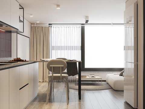  现代loft复式公寓3d模型 