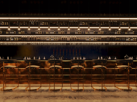  现代酒吧清吧3d模型 