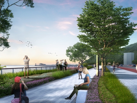  现代公园园林psd 