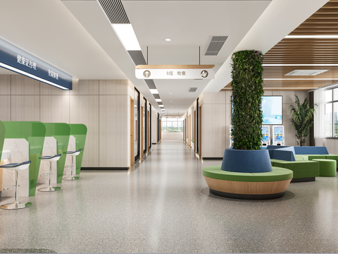  现代医院体检中心3d模型 