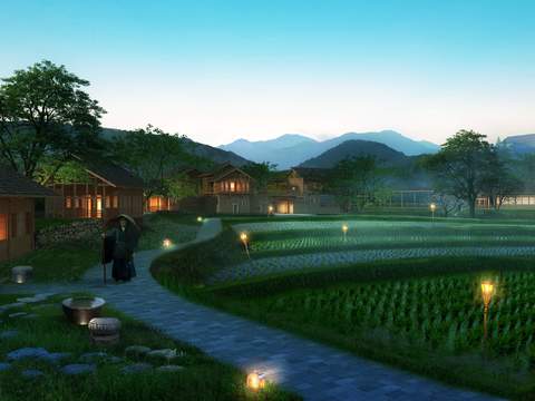  现代生态新农村园林景观psd 