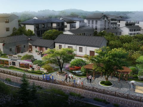  新农村宅楼鸟瞰psd 