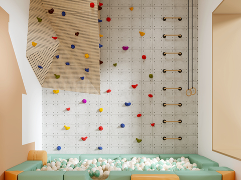  现代攀岩墙3d模型 