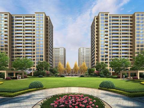  现代小区公园园林景观psd 