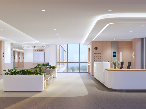  现代医院体检中心3d模型 