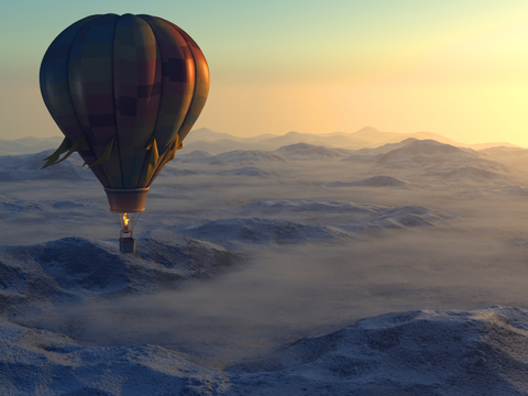  现代热气球3d模型 