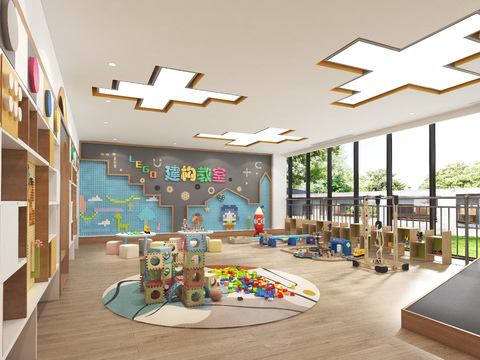  乐高教室 积木构建室3d模型 