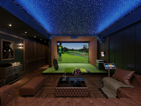  高尔夫球馆 练习场3d模型 