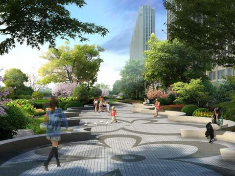  现代园林景观psd 