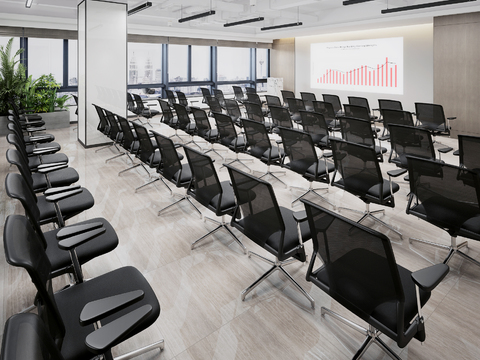  现代培训教室3d模型 