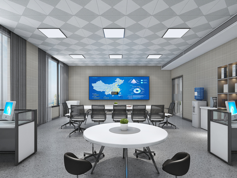  现代公安局指挥中心3d模型 