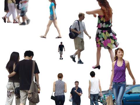  现代休闲人物psd 