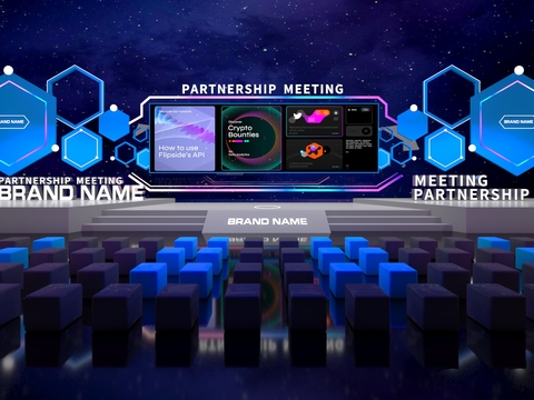  现代舞台发布会3d模型 