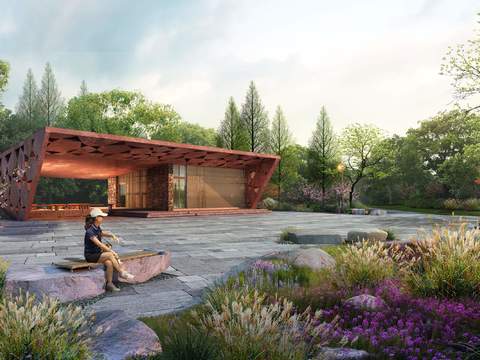  现代生态新农村园林景观psd 