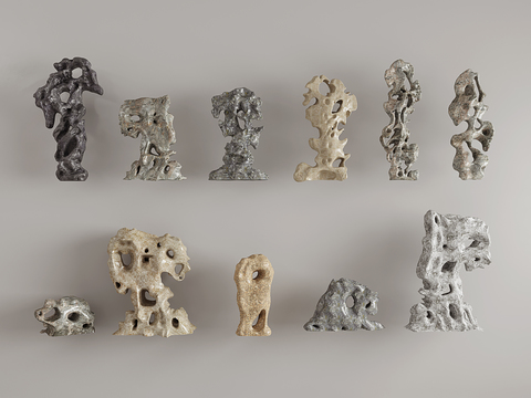  太湖石 秀石 造型石 石雕3d模型 