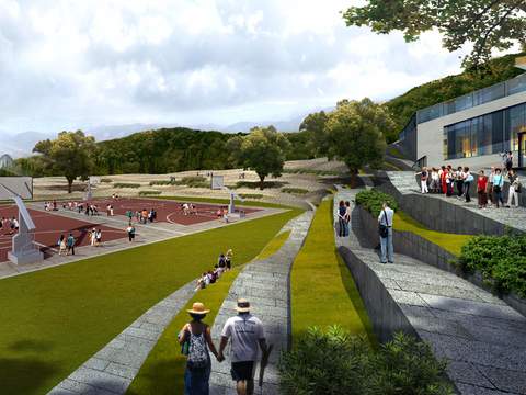  现代广场景观psd 