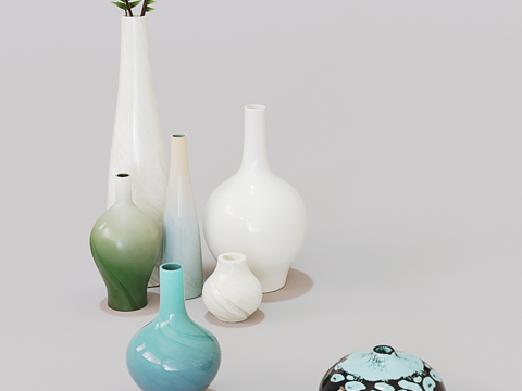  现代花瓶器皿3d模型 