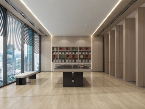  现代乒乓球室3d模型 