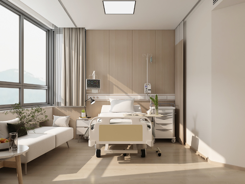 现代医院病房3d模型 