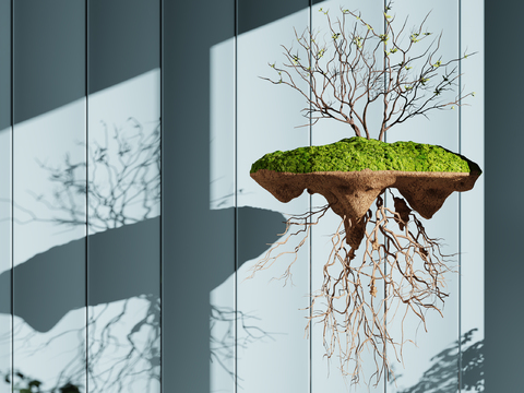  悬浮绿植 吊挂装置3d模型 