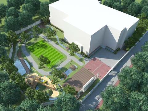  公园鸟瞰3d模型 