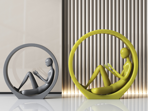  人体雕塑 抽象雕塑 艺术摆件3d模型 