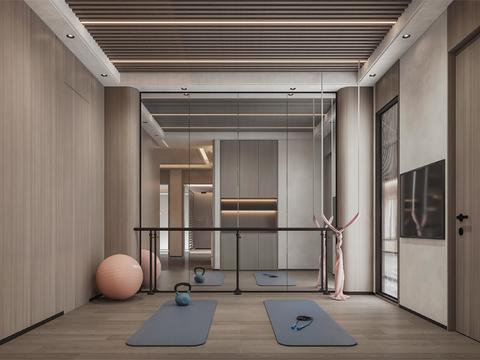  瑜伽房 健身房3d模型 