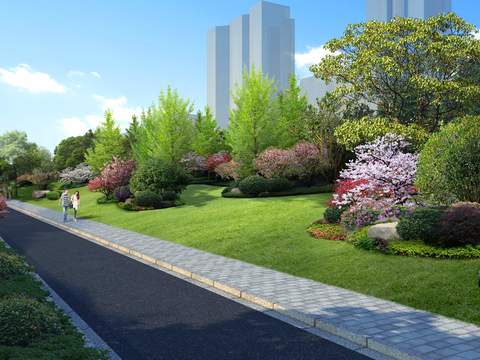  现代道路桥梁公园景观psd 