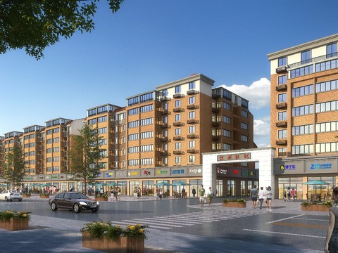  现代住宅楼建筑外观psd 