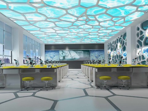  现代生物实验室3d模型 