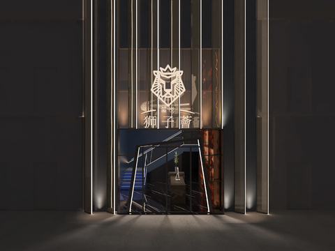  酒吧门头 前台3d模型 