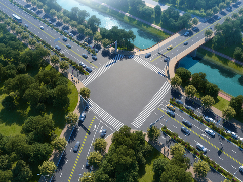  道路设施 市政道路PSD 