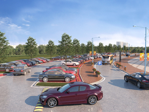 停车场3d模型 