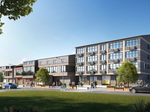  现代办公楼建筑外观psd 