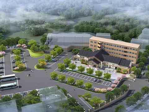  现代停车场鸟瞰psd 